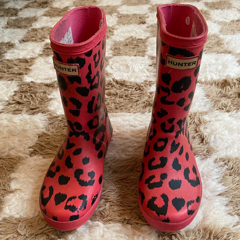 Hunter Arcade Leopard Print Slip on Rain Boots